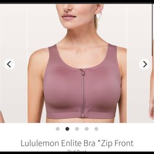 Lulu lemon enlite bra zipp front